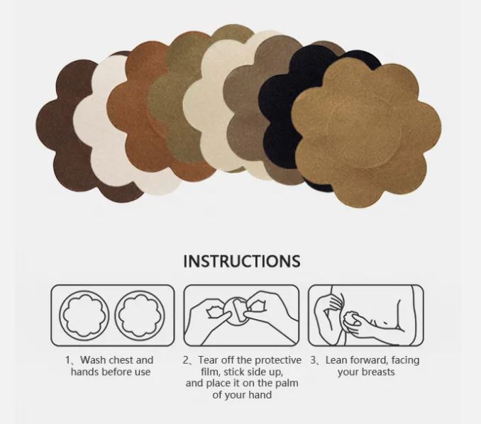 Tabare Petal Lites Disposable Satin Nipple Covers