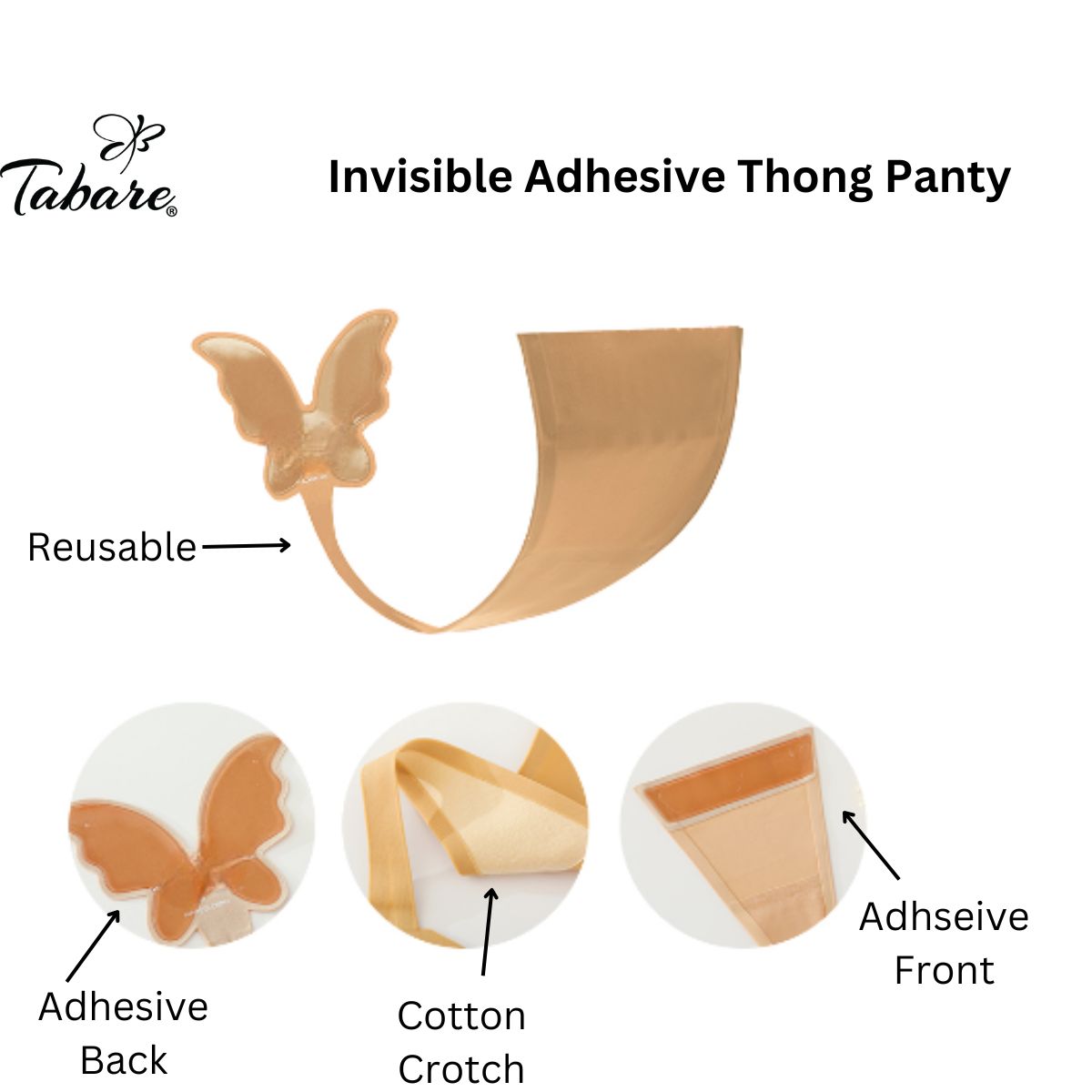 Bare Invisible Thong Adhesive Panty - Baretique