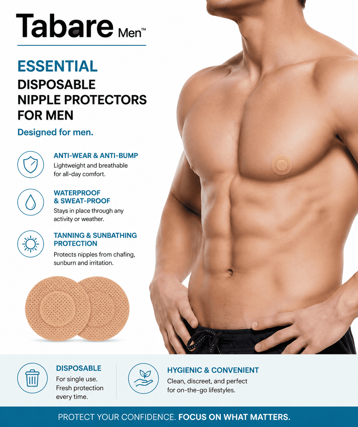 Tabare Men Essential Disposable Nipple Protectors