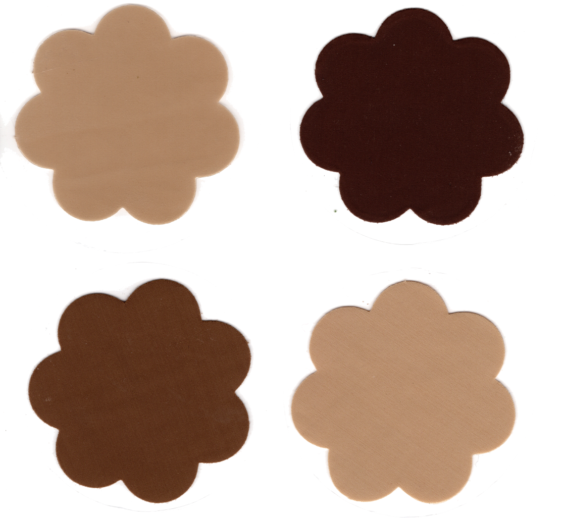 Beige and Cocoa Reusable Silicone Gel Petal nipple concealers